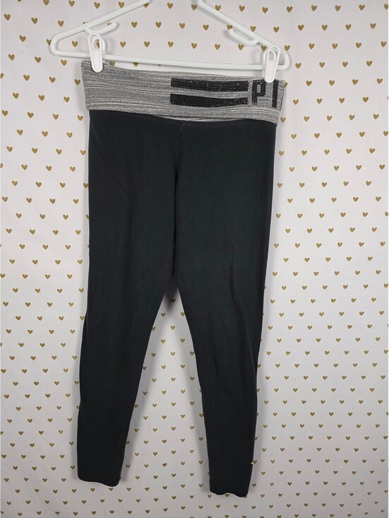PINK Victoria's Secret Pants - Victorias Secret PINK Vintage y2k Foldover Yoga Pants ankle Skinny Bling Small